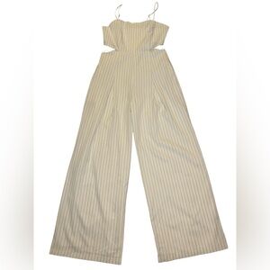 White Pinstriped Jumpsuit | large